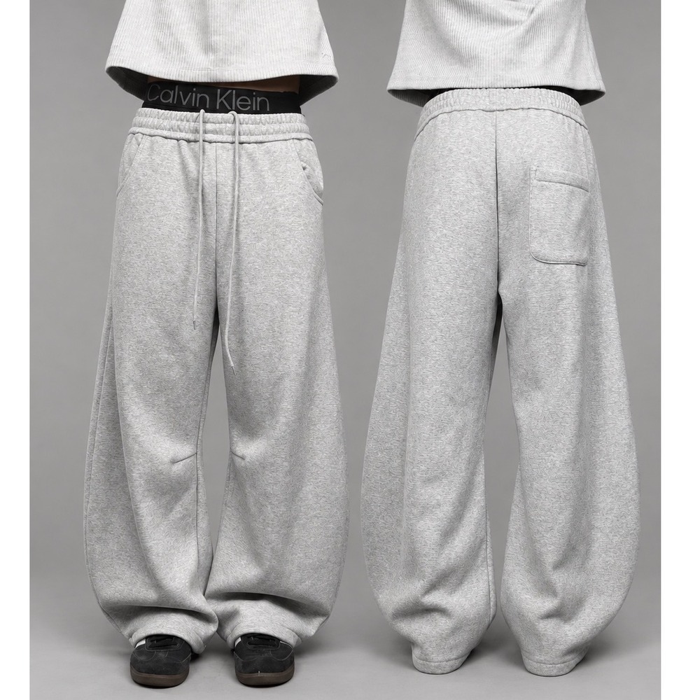 Woolenmaker Baggy Grey Sweatpants Men Small Wide Leg Y2K Joggers